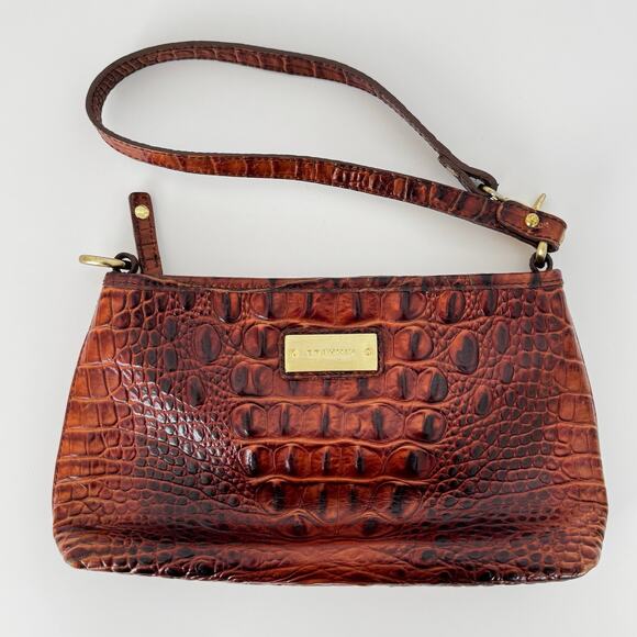 Brahmin Lorelei Convertible Mini Shoulder Bag Wristlet Pecan Melbourne Leather - Picture 4 of 15